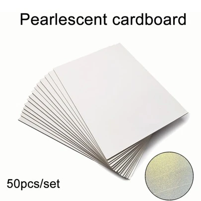 50 buc cărți albe cu perle artificiale, hârtie graffiti, carton sidefat, cărți de invitație personalizate imprimate, cărți pentru numele locului de masă, cărți de meniu, felicitări DIY, cărți poștale, pictură, cărți flash/carte cu mesaje cu cuvinte, carton pentru artă și meșteșuguri, Crăciun