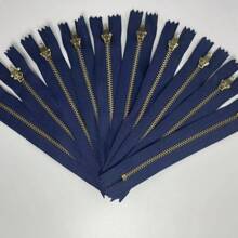 10 piezas Cremalleras de metal de latón, de extremo cerrado, autobloqueantes, para jeans, pantalones casuales, de color dual - 10 piezas - Ver 8