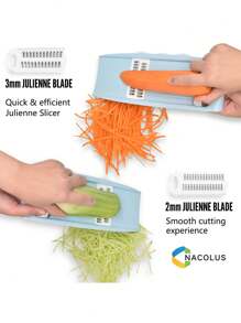 5/6/7/8PCS，多功能切菜机，厨房用蔬菜削皮器，蔬菜切片机，多功能水果切片机，手动食物磨碎机，蔬菜磨碎机，切土豆磨碎机，家用土豆切碎机，厨房用品，厨房小工具，手持式磨碎机 - 彩色 - 查看 3