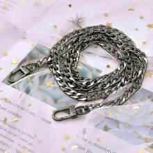 Metal Flat Chain Strap, Wallet Chain, Shoulder Bag Strap Replacement Chain Accessory - Black - View 11