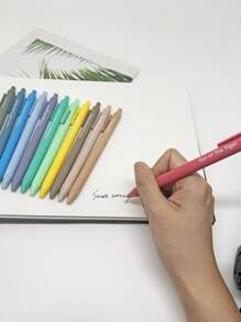 8支装励志名言圆珠笔，黑色墨水，哑光笔身，包含激励人心的短语，是返校季必备单品 - 彩色 - 查看 8