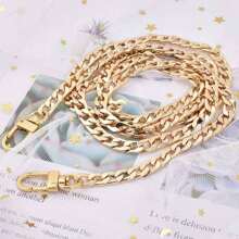 Metal Flat Chain Strap, Wallet Chain, Shoulder Bag Chain Replacement Accessory - Gold - View 15