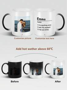 1 Personalized Magic Coffee Mug, Personalized Color Changing Mug, Customized Name, Photo, Blessing, Etc., Birthday Gift, Personalized Gift, Christmas Gift, Wedding Gift, Office Gift For Daughter, Couple, Family, Girlfriend,Multi-Functional,Durable,Ornamental,Reusable,Exquisite,Stylish,High-Quality,Colorful,Modern,Custom,Personalized,Unique