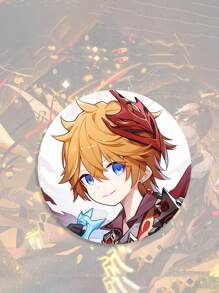 Metal Laser Cut Anime Game Badges, Pins & Brooches For Raiden Shoggun, Hu Tao, Klee And Other Cute Characters