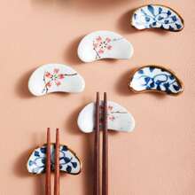 1pc Ceramic Chopstick Rest, Japanese Style Luxury Chopstick Holder, Delicate Cute Chopstick Stand Christmas Gift - Multicolor - View 6