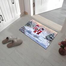 1 件圣诞地毯门垫，全新毛绒材料矩形防滑吸水室内地毯，毛茸茸的圣诞地毯 - 彩色 - 查看 7