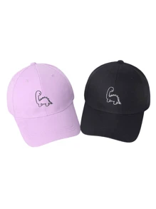 2 chiếc mũ bóng chày thêu hình khủng long cho nữ, mũ thể thao thường ngày có thể điều chỉnh theo phong cách ngày lễ nhiều mùa cho cặp đôi khi đi du lịch, ngoài trời, tham quan, đạp xe - Nhiều màu - Xem 8