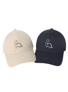 2 chiếc mũ bóng chày thêu hình khủng long cho nữ, mũ thể thao thường ngày có thể điều chỉnh theo phong cách ngày lễ nhiều mùa cho cặp đôi khi đi du lịch, ngoài trời, tham quan, đạp xe - Nhiều màu - Xem 2