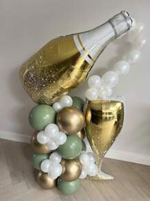 50 Stücke/Set riesige Champagner Bierkrug Jubelballons aus Aluminiumfolie, Aluminiumfolie Flaschenballons geeignet für Bier Themen Damen und Herren Geburtstag, Junggesellenabschied, Jahrestag, Abschlussfeier Dekorationen, Feiertags Zubehör, 10 Zoll Avocado Grün Perlweiß Gold Latex Ballons geeignet für Geburtstags Party Dekoration Ballons - Verschiedenfarbig - Übersicht 11