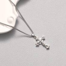 1 件男士/学生时尚水钻吊坠项链 - 彩色 - 查看 12