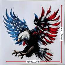 Patriotic Eagle Decal With American Flag Wings, Car Sticker, Scratch Decal, Motorcycle Reflective Sticker, Gift, Notebook, Truck, Computer, Mug, Fun Sticker And Roly Poly Sticker
