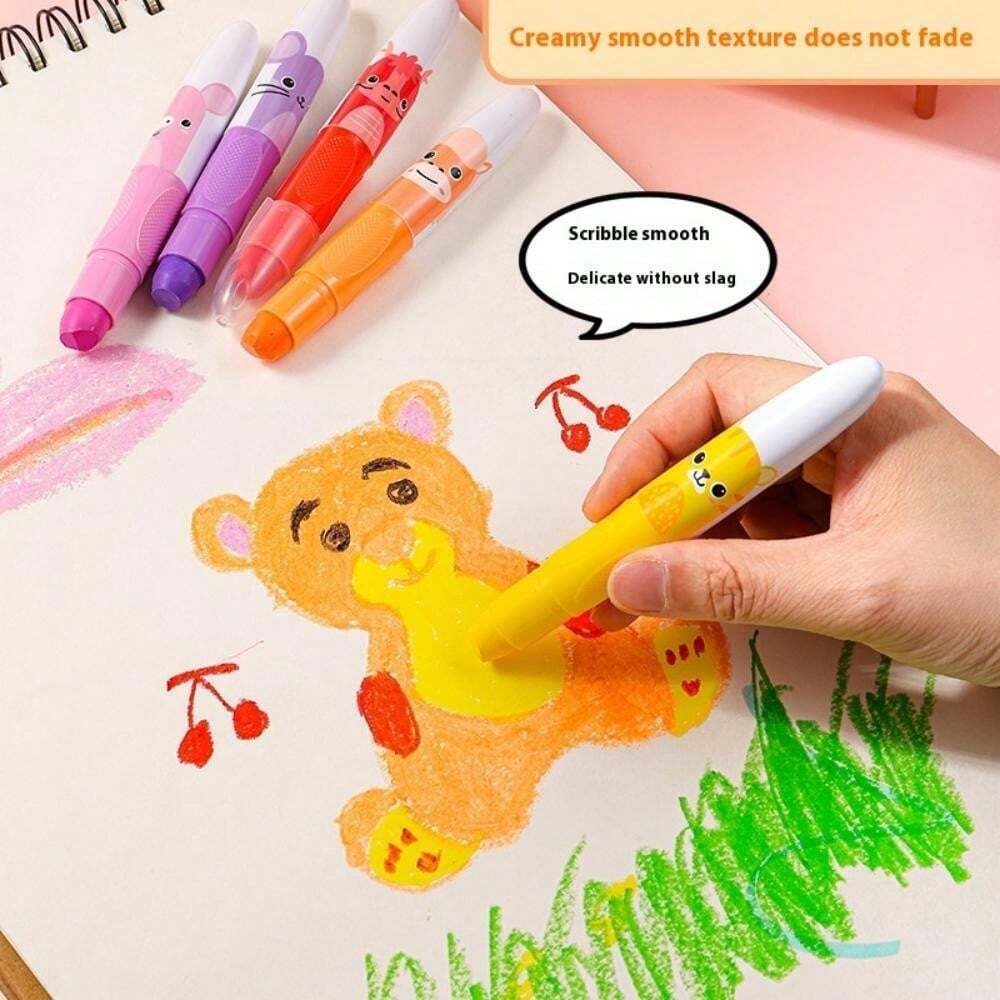 High Capacity Colorful Water Soluble Painting Crayon Rotary Coloring