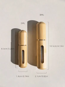2 件/1 件 5ML/8ML 香水可再填充瓶、豪华便携式迷你香水雾化器套装、可再填充香水雾化器瓶、香水旅行喷雾瓶分配器、迷你便携式空液体容器、旅行尺寸、口袋友好型、5ml 和 8ml 容量、优质竹壳、香水分配空瓶、旅行必需品、海滩旅行收纳袋、暑假返校学校用品假日露营假日必需品配件女士香水男士香水