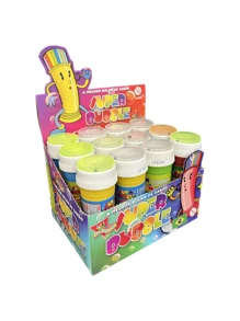 12 Bolha De Sabão + Jogo Tampa Brinquedo Divertido Menino Menina Barato
