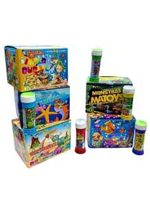 12 Bolha De Sabão + Jogo Tampa Brinquedo Divertido Menino Menina Barato