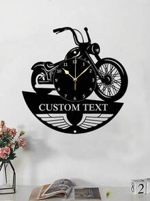 An Ironwork Biker Metal Clock Wall Art Personalized Can Be Customized Name Car Motorcycle Farmhouse Style Wall Art Decorative Living Room Office Decorative Metal Art Gifts Birthday Graduation - Black - View 5