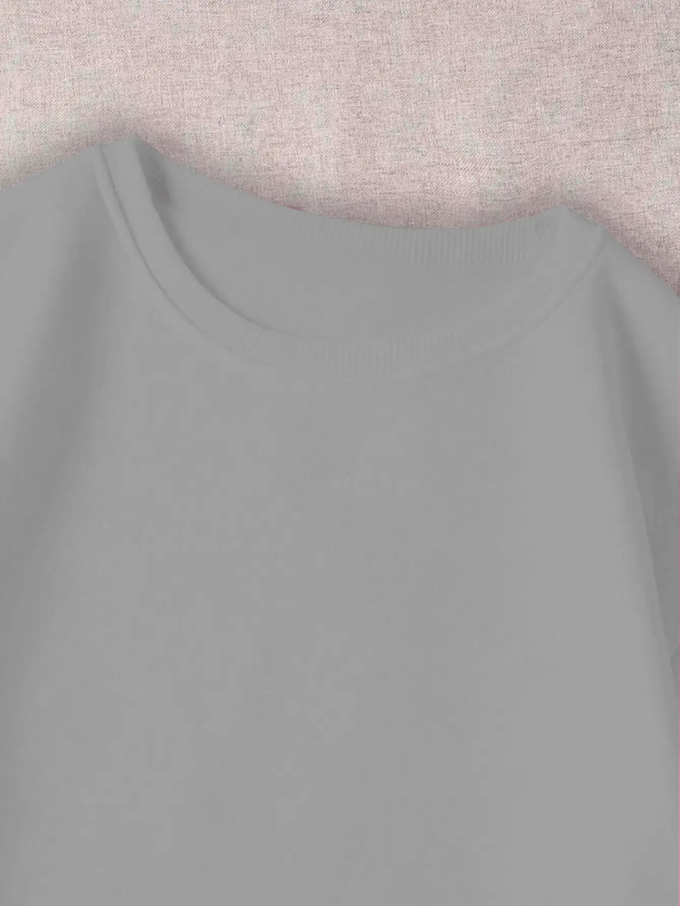 Unisex Casual Round Neck Cotton Sweatshirt With Heart Print, Various Colors - 灰色 - 查看 2