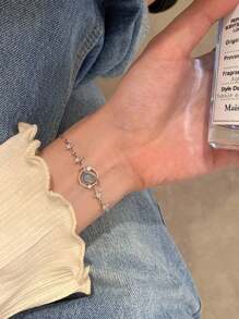 1pc Galaxy Blue Planet Bracelet, Suitable For Daily Wear By Women