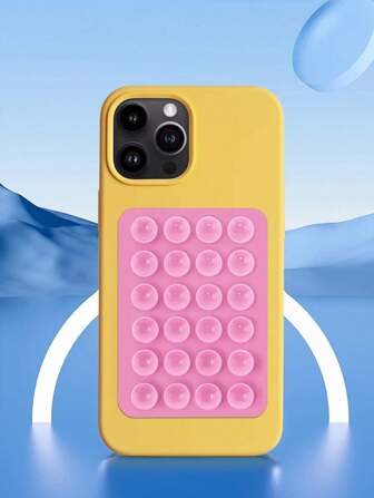 Juego de 2 o 3 piezas de fundas de teléfono móvil rectangulares de silicona con ventosa, 24 ventosas de silicona resistentes, aptas para vidrio, pared de mármol, pantalla de coche, puerta de cristal y superficies lisas, cómodas de usar, disponible en múltiples juegos de colores