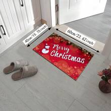 1 件圣诞地毯门垫，全新毛绒材料矩形防滑吸水室内地毯，毛茸茸的圣诞地毯 - 彩色 - 查看 13