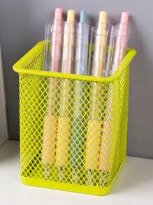 1 件镂空纯色笔筒，简约多用途文具收纳盒，适用于办公室、学校学生、返校、学校用品 - 彩色 - 查看 19