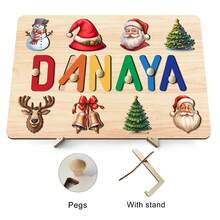 First Christmas Gift,Puzzle Kids 2-4,Montessori Toddler Toys,Wooden Alphabet Puzzle,Christmas Puzzle Gifts,Baby Name Puzzle,Early Learning Toys For Baby Boy Or Baby Girl,