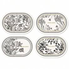 Miếng lót ly PU họa tiết hoa đen trắng kiểu Pháp, chống thấm nước, chống dầu, chịu nhiệt, miếng lót đĩa - Nhiều màu - Xem 8