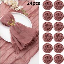 6/12/18/24/30 Pieces Purple Gauze Cheese Cloth Napkins, Multi-Color Optional Cheese Cloth Napkins Bali Cheese Cloth Napkins, Rustic Bohemian Lavender Napkins, Lavender Napkins For Family Dinners, Restaurants, Wedding Receptions, Dinners, Holiday Parties, Table Decorations