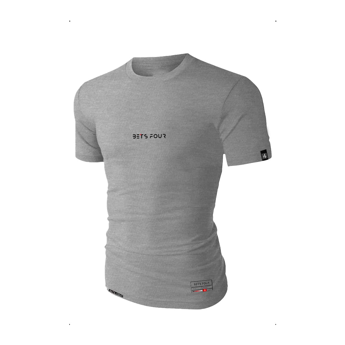 Betsfour Men's T-Shirt Premium 100% Cotton - Xám - Xem 1