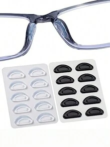 2/5 paires de tampons nasaux pour lunettes, tampons nasaux antidérapants en silicone doux et adhésifs pour montures en plastique de lunettes et lunettes de soleil (noir/blanc, 2/5 paires). Accessoires de lunettes pour femmes - Multicolore - Voir 13