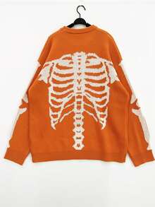 High-Quality Halloween-Style Skeleton Rib Knitted Sweater Crewneck Fashion - Multicolor - View 2
