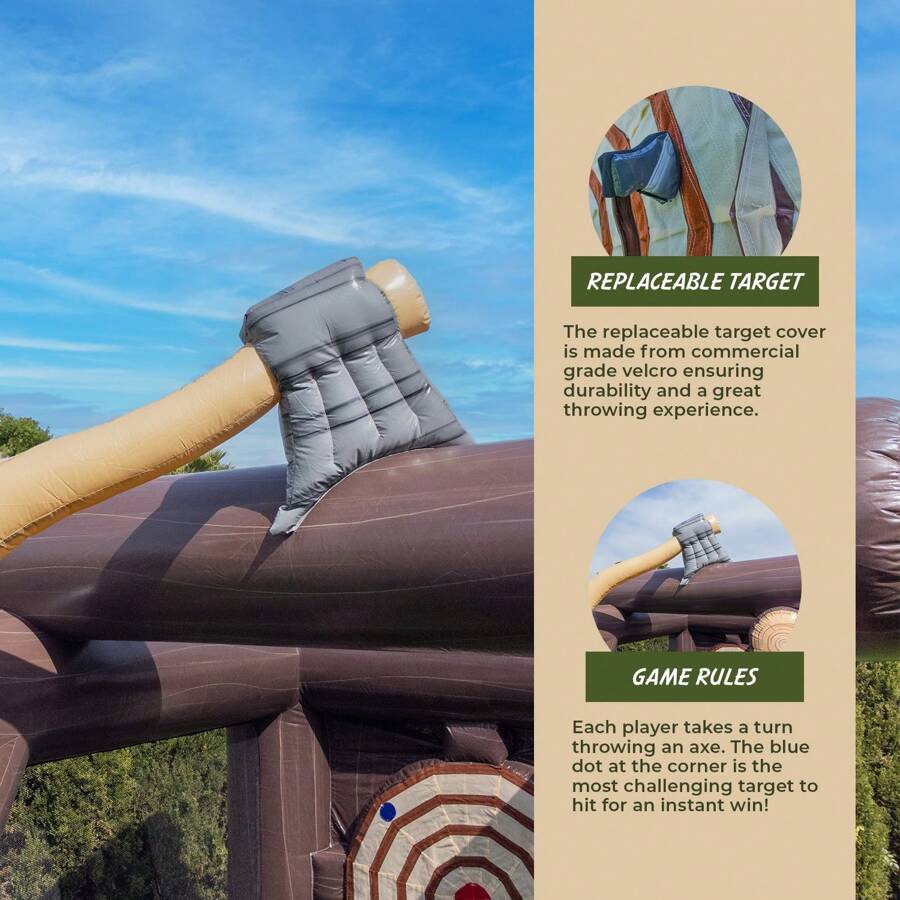 Inflatable Bounce House Axe Throwing Game With Blower And Foam Axes For