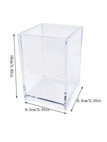 1 Hộp đựng cọ trang điểm bằng acrylic trong suốt có 1 ngăn, thích hợp để đựng và sắp xếp bút chì và cọ trang điểm để bàn. Dùng cho văn phòng và gia đình - Trong sáng - Xem 6