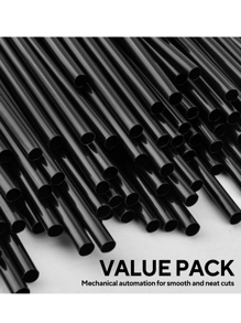 50/100/150/200Pcs Black Flexible Plastic Straws, Bendy Party Fancy Straws, Plastic Drinking Straws, Coffee And Cocktail Stirrers, Drink Accessories, For Milkshakes, Smoothies, Boba, Bubble Tea, Ice Coffee, Perfect For Home Camping Picnic Party, Party Supplies, Home Use School Supplies,Back To School