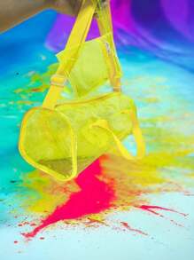 Suitcase Bag Transparent Crystal Swimming/Beach/Ballet - Yellow - View 2