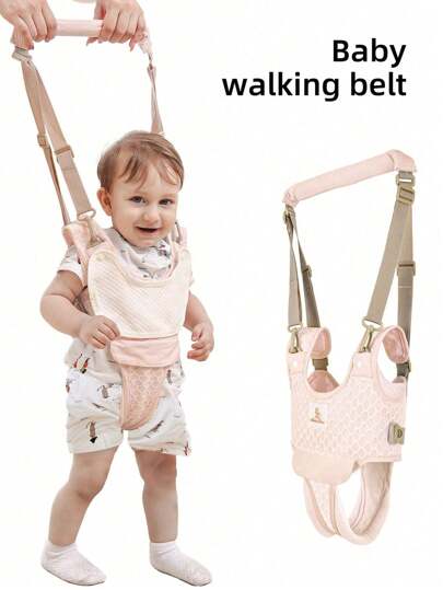 1 件婴幼儿助行带，手持式婴儿学步车安全带，儿童行走训练，适合春夏秋冬，粉色、绿色和紫色可选