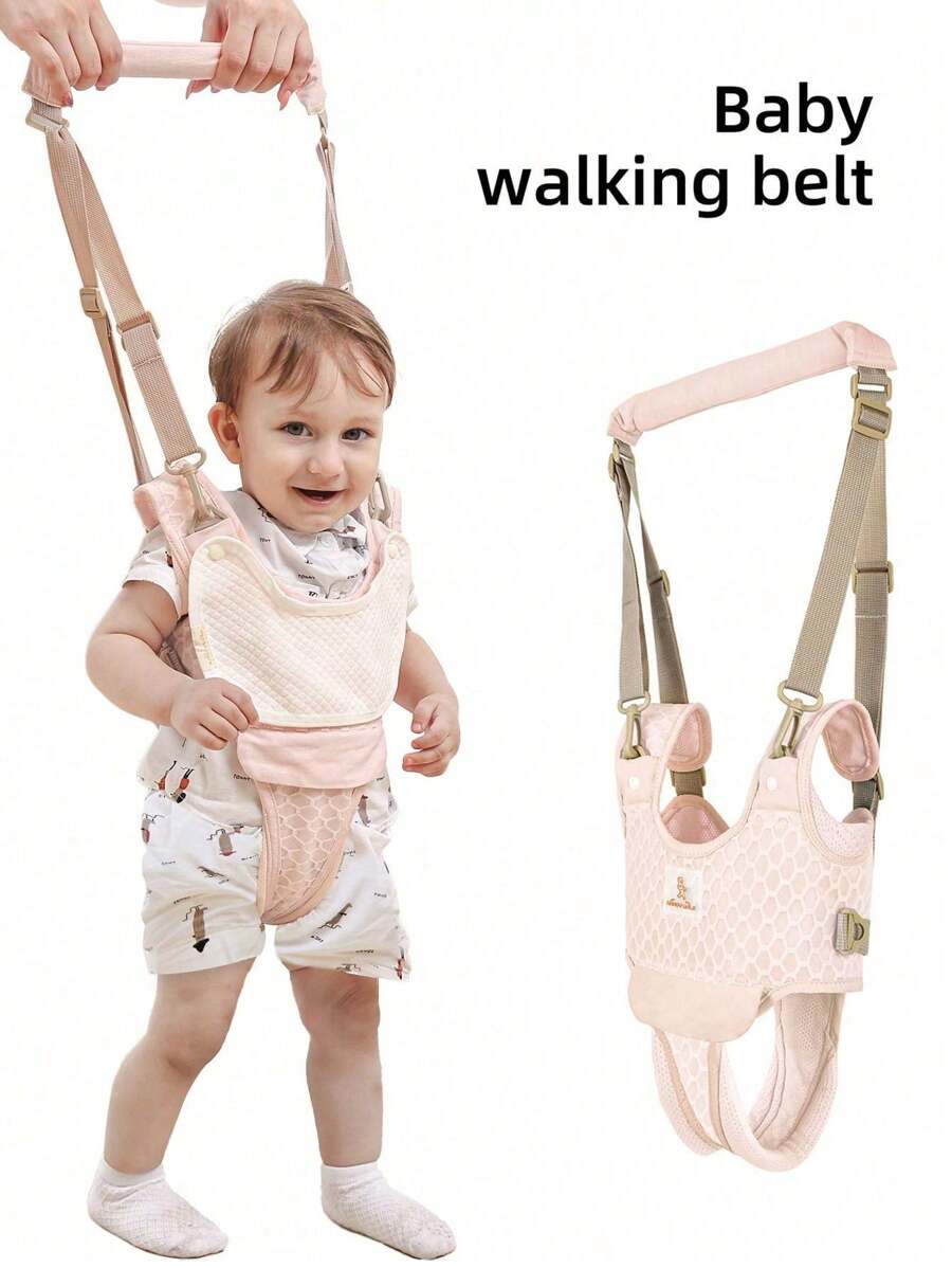 1 件婴幼儿助行带，手持式婴儿学步车安全带，儿童行走训练，适合春夏秋冬，粉色、绿色和紫色可选 - 淺粉色 - 查看 1