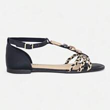 Dakota Comfort Women's Flat Sandal With Original Stonework - 黑色 - 查看 1