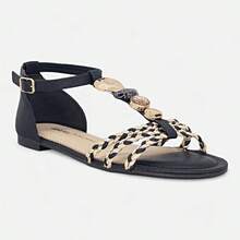 Dakota Comfort Women's Flat Sandal With Original Stonework - 黑色 - 查看 3