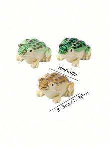 3 món đồ thủ công hình con ếch nhân tạo, phụ kiện trang trí hồ cá, đồ trang trí bằng nhựa cho trang trí nhà cửa - Nhiều màu - Xem 2
