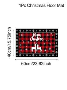 1 pieza Felpudo de Bienvenida de Navidad Alegre, Alfombra de Piso con Estampado a Cuadros de Árbol de Navidad y Alce, Antideslizante y Absorbente para Interior/Exterior, Decoraciones Navideñas 2024 para Decoración del Hogar, Baño, Cocina, Regalos de Navidad, Feliz Año Nuevo 2025, Decoraciones del Hogar para Festivales y Días Festivos - Multicolor - Ver 17