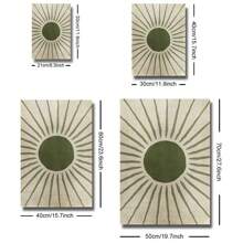 2pcs Set Unframed Green Moon Sun Retro Boho Art Poster Bohemian Abstract Minimalist Vintage Painting Canvas Print Minimalist Wall Picture For Dorm,Living Room,Apartment,Bedroom,Office,Modern Home Decoration - Multicolor - View 4