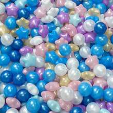 50 个 2.17 英寸球坑球与星星混合，非常适合幼儿球坑防压塑料海洋玩具球，适用于儿童室内和室外玩耍、充气城堡、游泳池派对万圣节装饰等！