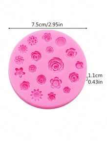 1 pieza Molde de silicona con forma de flor pequeña para hacer accesorios de joyería de resina, en color rosa, incluye formas de girasol, rosa y margarita. Apto para manualidades de resina epoxi, accesorios para el cabello y decoración de calzado para San Valentín.