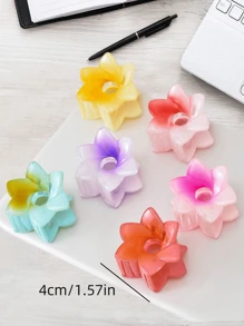 Bộ 6 kẹp tóc hình hoa, kẹp tóc nhiều màu dễ thương, phụ kiện tóc phong cách kỳ nghỉ bãi biển, kẹp tóc màu ombre, kẹp tóc hình hoa - Nhiều màu - Xem 14