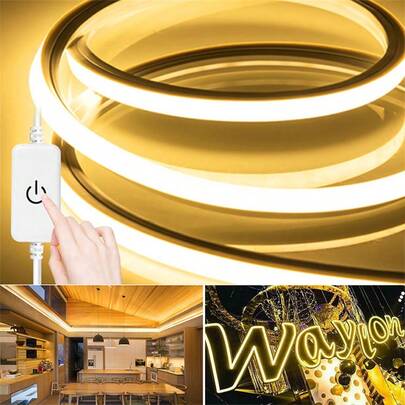 Acosh Neon Dây đèn LED neon cảm ứng 1m-6m, 120 đèn LED/mét, điều khiển cảm ứng có thể điều chỉnh độ sáng, nguồn USB 5V, chống thấm nước bằng silicon, thích hợp cho phòng ngủ, nhà bếp, phòng khách và nhiều nơi khác.