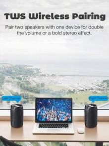 Loa không dây di động S32, Loa chống nước IPX5, Loa không dây mini 10W 5.2, Thời gian phát S32 lên đến 12 giờ, Pin 1800mAh, Ghép nối âm thanh nổi, MIC/Thẻ TF/USB/AUX cho gia đình/ngoài trời Tương thích với IOS Andriod - Nhiều màu - Xem 7