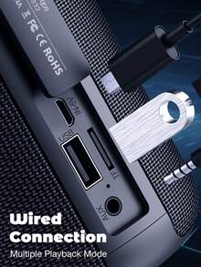 Loa không dây di động S32, Loa chống nước IPX5, Loa không dây mini 10W 5.2, Thời gian phát S32 lên đến 12 giờ, Pin 1800mAh, Ghép nối âm thanh nổi, MIC/Thẻ TF/USB/AUX cho gia đình/ngoài trời Tương thích với IOS Andriod - Nhiều màu - Xem 11