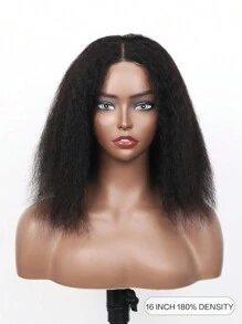 6*4 Glueless Bye Bye Knots Wig Yaki Kinky Straight Bob Wigs Human Hair Pre Bleached Invisible Knots Lace Front Wigs Human Hair Pre Everything Glueless Wigs Pre Plucked Pre Cut - Natural & Black - View 2