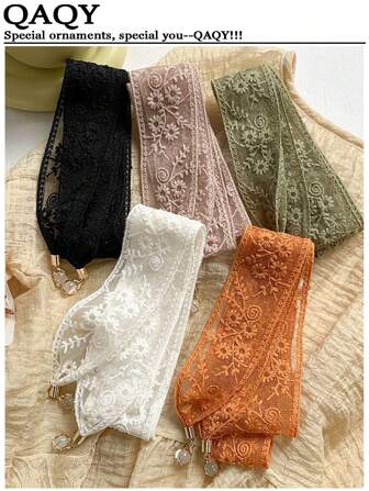 1 件装雏菊镂空蕾丝丝带发带吊坠头巾和颈巾适合日常佩戴头巾、发带、头带非常适合装扮您的外观